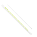 Jumbo Straw, 7.75", Clear, Plastic, Paper Wrapped, (500/Pack), Karat KE-9210