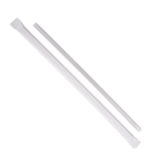  Jumbo Straws, 7.75", Clear, plastic, Wrapped with paper, (500/case) Karat C9090