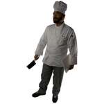 Libertyware Chef's Coat, Medium, White, Poly-Cotton, Double Breasted, Liberty Ware TXT-CCM