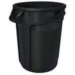 Waste Container, 32 Gallon, Black, Plastic, Rubbermaid 505-1892471