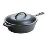 LODGE MFG. Chicken Fryer, 3 QT, Black, Cast Iron, With Lid, Lodge Mfg L8CF3