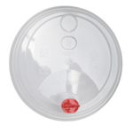 Sipper Dome Lid, Clear, Plastic, W/Red Stopper, For 24 OZ Tall Premium PP Cup, LOLC-TPPLC