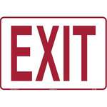 LYNCH SIGN CO. Sign "Exit", 10"x7", Red On White, Styrene, Lynchsign ES-1SM