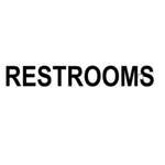 LYNCH SIGN CO. Sign "Restrooms", 20"x5", Black on White, Styrene, Lynchsign RR-2