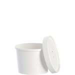 Food Container, 12 oz, White, Paper, W / Lid, (25/containers/25/lids/Pack) Mac's Imports KH12A