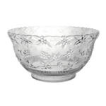 MARYLAND PLASTICS Punch Bowl, 12 Qt, Clear, Plastic, Floral Design, Maryland MPI1896