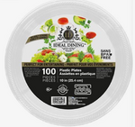 Dining Plates, 10", White, Plastic, (100/Pack), My Trading 36122