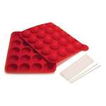 NORPRO Cake Pop Pan, Red, Silicone, With 20 Reusable Sticks, Norpro 3602