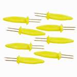 NORPRO Corn Holders, 3", Yellow, Stainless Steel, Plastic Handles, (Set of 8), Norpro 5409