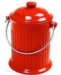 NORPRO Compost Keepr, 1Gal, Red, Ceramic, Norpro 93R