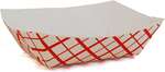 Paper Food Tray, 1 lb, Red Plaid/Checkered, 1000/Case