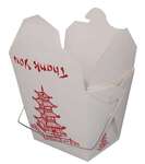 Food Pail, 16 oz, White, Pagoda, w/ Handle, (50/Pack) Papercraft 26082116