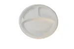 Plate, 10", White, Round, 3-Compartement, Compostable, (500/Case), Arvesta PL-10-3