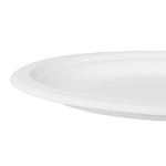 Plate, 10" x 8", White, Bagasse, (500/Case), Karat Earth KE-BPO108-1C