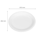 Plate, 12.5" x 10", White, Bagasse, (500/Case), Karat Earth KE-BPO12510-1C