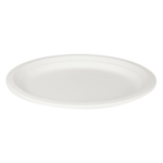 Plate, 12.5" x 10", White, Bagasse, (500/Case), Karat Earth KE-BPO12510-1C