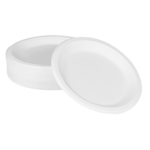 Plate, 9", White, Bagasse, (500/Case), Karat Earth KE-BPR09-1C