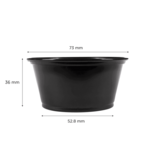 Portion Cup, 3.25 oz, Black, Plastic, (2500/Case), Karat FP-P325-PPB