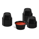 Portion Cup, 3.25 oz, Black, Plastic, (2500/Case), Karat FP-P325-PPB