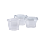 Portion Cup Lid, 0.75 oz, Clear, Plastic, Karat FP-PL075-PET