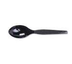 Prime Star  (Plastic World) Plastic Spoon, Black Cutlery, Medium Weight, (100/Pack), Plastic World 000960100SPN-B