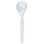 Prime Star  (Plastic World) Soup Spoon, White, Plastic, (100/Pack), Plastic World 190005PP-SS