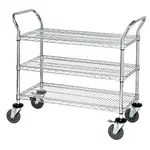 Quantum Food Service WRC-1836P-3 Cart, Bussing Utility Transport, Metal Wire
