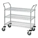 Quantum Food Service WRC-1842-3 Cart, Bussing Utility Transport, Metal Wire