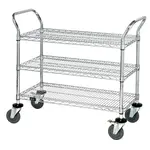 Quantum Food Service WRC-2436-3 Cart, Bussing Utility Transport, Metal Wire