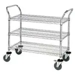 Quantum Food Service WRC-2436GY-3 Cart, Bussing Utility Transport, Metal Wire