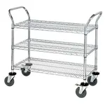 Quantum Food Service WRC-2442-3 Cart, Bussing Utility Transport, Metal Wire