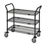 Quantum Food Service WRC-2442BK-3 Cart, Bussing Utility Transport, Metal Wire