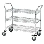 Quantum Food Service WRC-2448-3 Cart, Bussing Utility Transport, Metal Wire