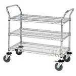 Quantum Food Service WRSC-2436-3 Cart, Bussing Utility Transport, Metal Wire