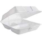 REYMA USA Hinged Container, 9" x 9", White, Foam, 3-Compartment, (200/Case)  Reyma USA HC993-2