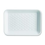 Food Tray, 8.25" x 5.75", White, Foam, (500/Case), Genpak W1002S