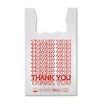  T-shirt bags, 22"x11.5", Red "Thank You", Plastic, (1000/Case) Sam's TS1000