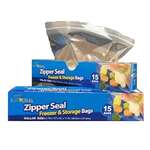 Freezer Bags, 1-Gal, Clear, Plastic, Zipper, Selective Imports S4201