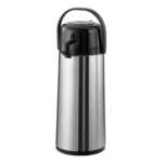 SERVICE IDEAS, INC. Airpot, 1.9 Liter (64.2 Oz), Stainless Steel, With Black, Eco-Air?, Service Ideas ECA19S