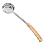 Spoon Portioning 3oz., Perforated, Beige Plastic Handle, Stainless Steel