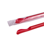 Super Jumbo Spoon Straw, 9.5", Red, Plastic, Paper Wrapped, (100/Pack) Karat C9086