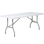 Falcon Table, 30" x 72", White, Plastic, Half Folding, Square, Arvesta BT3072-HF