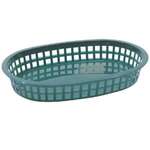Tablecraft Products Platter Basket, 10-1/2" x 7" x 1-1/2", Forest Green, Polypropylene, Oval, TableCraft 1076FG