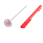 TAYLOR PRECISION PRODUCTS Dial Pocket Thermometer, 5", Red, Stainless Steel,  0/+220F, Taylor 6092NRDBC