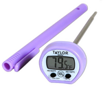TAYLOR PRECISION PRODUCTS Allergen Digital Thermometer, -40F/302F & -40C/150C, Purple, Stainless Steel, Taylor 9840PRN