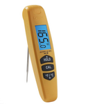 TAYLOR PRECISION PRODUCTS Folding Probe Thermometer, 10", Yellow, Antimicrobial Casing , Taylor 9867FDA