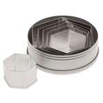 THERMOHAUSER OF AMERICA Cookie Cutter Set, Stainless Steel, Plain, Hexagon, Thermohauser 83000.31780