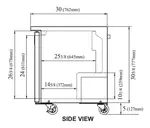 Turbo Air MUR-36-N6 Refrigerator, Undercounter, Reach-In