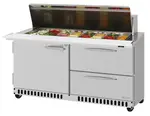 Turbo Air PST-60-24-D2R(L)-FB-N Refrigerated Counter, Mega Top Sandwich / Salad Unit