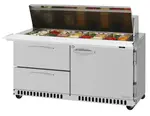 Turbo Air PST-60-24-D2R(L)-FB-N Refrigerated Counter, Mega Top Sandwich / Salad Unit